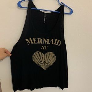 NWOT black Mermaid at heart shell sleeveless top